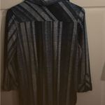 Peter Nygard Nygard blouse. Blue whites black striped. 2/3 sleeve blouse eves. Size XS‎ Photo 5