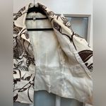 Cache Vintage  Y2K Silk Floral  Chic Brown & Cream Blazer Jacket Size 2 XS Photo 5