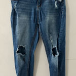 Forever 21 Jeans Women's 27 Dark Wash Denim Skinny Distressed High Rise Photo 0