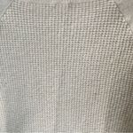 J.Crew  Cream Waffle Knit Sweater Womens L Merino Wool Blend Scoop Neck Raglan Photo 3