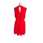 Torrid Skater Dress Size 2X Red High Neck Lace Mesh Sleeveless With Tie Waist Photo 4