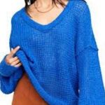 Free People Lulu Oversized V-Neck Alpaca and Wool Blend Sweater Size XS Photo 0