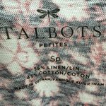 Talbots Women's Navy Red Floral Linen Cotton Short Sleeve Shirt Tie Hem Sz SP Photo 7