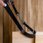 Berkeley Double Buckle Black Silver Patent Leather Belt Womens Small Medium Photo 4