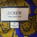 J.Crew  Collection Royal Blue Gold
Lion Print Silk Shirt Blouse Size 0 Photo 12