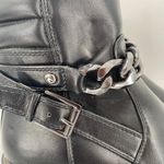 GBG Los Angeles Silea Chain Chunky Heel Moto Boots Size 8 Black Photo 1