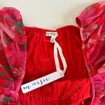 Maisie Red and Pink Floral Print Mesh Midi Dress Women’s Size Medium NWT Photo 5