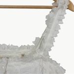 DÔEN Ari Eyelet Embroidered Button Front Organic Cotton Tank | Medium | Salt White Photo 7