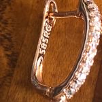 Exquisite light sage green cubic zirconia rose gold dangle earrings NIB Photo 7