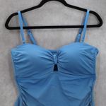 Jantzen  Blue Padded Swim Active Sports Bra Flirty Bow Beach Tankini Top M Medium Photo 2