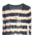 Free People  Shiny Slub Radical Tunic Oatmeal Combo Long Sleeve Button Front Top Photo 4