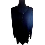 Free People Black Leo Henley Waffle Knit Photo 6