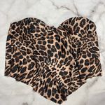 Bar III Leopard Print Bandeau Scarf Bikini Top Size M Convertible Straps New Photo 2