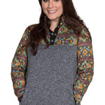 Simply Southern Women's M Turtle Knit Snap Pullover In Steel Gray Comfy Casual Photo 0