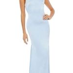 Mac Duggal  Ieena Powder Blue Style 49104 High Neck Gown Size 8 NWT Photo 1