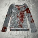 XCVI Shirt Womens Small Gray Red Tie Dye Burnout Comfy Casual Everyday Lounge Photo 1