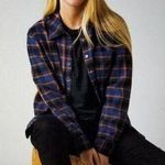 prAna Women's Golden Canyon Flannel Shirt 100% Organic Cotton Rich Sapphire Sz S Photo 0