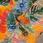 Beach lunch lounge Floral tropical Hawaiian sleeveless tank top shirt tie front Photo 2