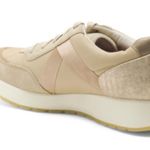 Munro  Piper Sneaker Suede Low Top Glitter Lace Up Arch‎ Support Size 9M khaki Photo 1