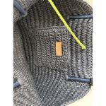 J‎ Crew Woven Tote Bag Gray Raffia Nautical Rope Handles Tassel Accents Photo 4