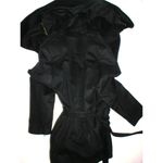 Cole Haan New NWT Womens Long  Coat Black Wool Walker Designer 16 Belt Shawl Work Photo 5