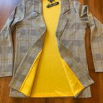 Alison Andrews  NWT plaid black/gray/yellow blazer jacket small Photo 3