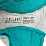Venus  Texture Scoop Bikini Bottom Size 10 Swimsuit Blue Tropical‎ Palm Vacation Photo 7