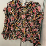 Topshop ‎ ruffle sheer floral blouse size 6 Photo 0
