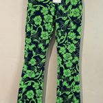 ZARA NWT  Blue/Green Patterned
Jacquard Pull On Flare Trousers
Pants Sz Medium Photo 2