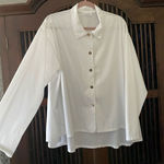 Bryn Walker  Blouse Womens Oversized White Button Down Long Sleeve Designer Cotto Photo 0