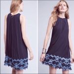 Anthropologie  Maeve Navy Blue Fringe Hem Dress Size 2 Photo 1