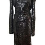 THE ATTICO Sequin Cut Out Chain Neck Gown in Black 42 4 Photo 5