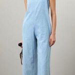 A.P.C. Blue Denim 100% Cotton Stonewash Tie Back Loose Fit Jumpsuit Size 38 Photo 0