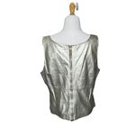 Newport News Vintage 100% Leather Silver Tone Tank Top Blouse Size 16 Women's Photo 2