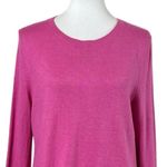 Talbots Sweater Ruffle Flared Sleeve Scoop Neck Hot Pink Women’s Size Large Photo 4