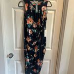 Nine Britton  Navy Floral Midi Dress Photo 3