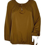 Chico's ‎ Shirt Womens Medium Brown Blouse Neutral Minimalist Office Casual Photo 0