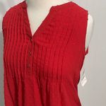 Charter Club  Sleeveless Button‎ Blouse Barn Red XS Photo 5