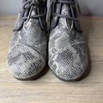 Toms  Desert Wedge Booties Womens 8 Grey Python Animal Print Lace Up Ankle Boots Photo 3
