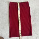 After Market  Red Burgundy Pleated Midi Skirt Side Slits Size Small Photo 9