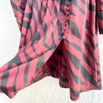 ZARA  burgundy black zebra mini satin dress small long sleeve women S Photo 4