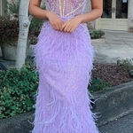 Jovani  03023‎ beaded gown with feather detail NWT Photo 0