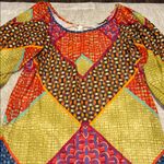 Uncle Frank Small  Vibrant Multicolor Geometric Dress knee length 3/4 sleeves Photo 1