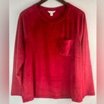 Charter Club  Intimates M Red Velour Pocketed Pajama Top Photo 7