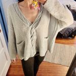 BCBGMAXAZRIA BCBG blue wool v neck oversized sweater Photo 3