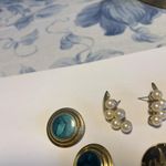 Lot Of 4 Pretty Gold Tone Women’s Costume Earrings Pierced Photo 1