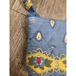 Vera Bradley  Blue FRENCH Yellow Zip Wallet Coin Case Pouch Vintage Photo 1
