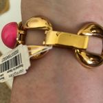 Kate spade Gold Tone Metal Chain and Pink Bead Bracelet NWT Photo 1