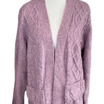 Croft & Barrow  Cardigan Women’s Size M Purple Open Front Long Sleeve Knit Sweater Photo 0