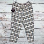 Ava & Viv NWT 14W Cream & Blue Plaid High Rise Comfort Waist Skinny Ankle Pants Photo 2